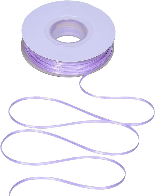 YAMA Light Purple Double Faced Satin Ribbon 1/8 Inch 100 Yards Lavender Ribbon for Gift Wrapping Crafts Hair Bows Wedding Party Decoration