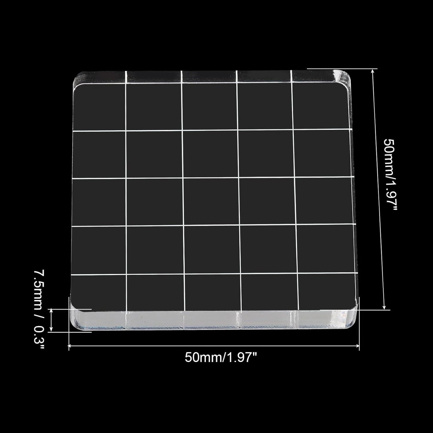 PATIKIL 2" x 2" Acrylic Stamp Block, 2 Pack Clear Stamping Block with Grid Lines Decorative Mounting Blocks Square for Scrapbooking DIY Crafts Card Making