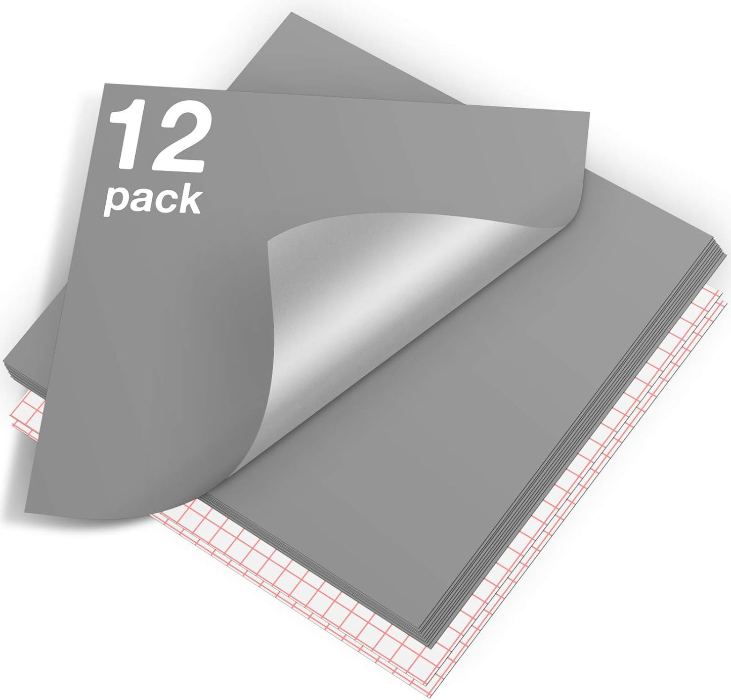 HTVRONT Silver Permanent Vinyl - 12 Pack Vinyl for Cutting Machine - 10 Sheets 12" x 12"& 2 Transfer Tape Sheets for Party Decoration, Sticker, Craft Cutter, Car Decal (Glossy)