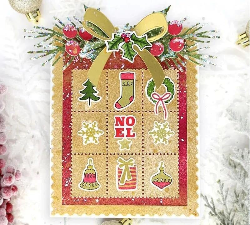 Lapoo Flowers Metal Cutting Die for Scrapbooking - Durable, Cut Stencils for DIY Scrapbook Photo Album Decorative Paper Card, Card Making Supplies, Embossing (9-Box Grid 5.5 x 4.3 in)