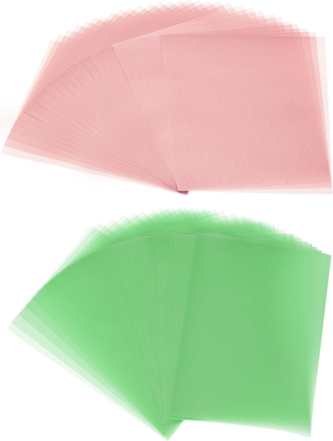 PATIKIL 60 Sheets Vellum Paper 8.5x11inches, Printable Translucent Paper 100GSM Colored for Invitations Laser Inkjet Printing Card Making Crafting Wedding Tracing, Green/Pink