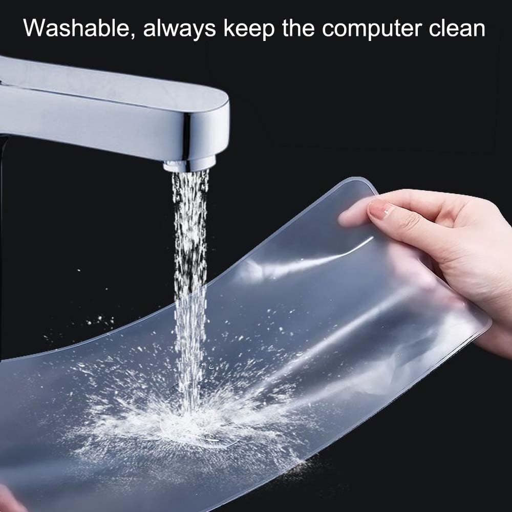 Universal Clear Desktop Computer Keyboard Protection Skin Protector Cover for PC 104/107 Keys Standard Keyboard,Ultra Thin Desktop PC Silicone Waterproof Dustproof Keyboard Cover (Type B)