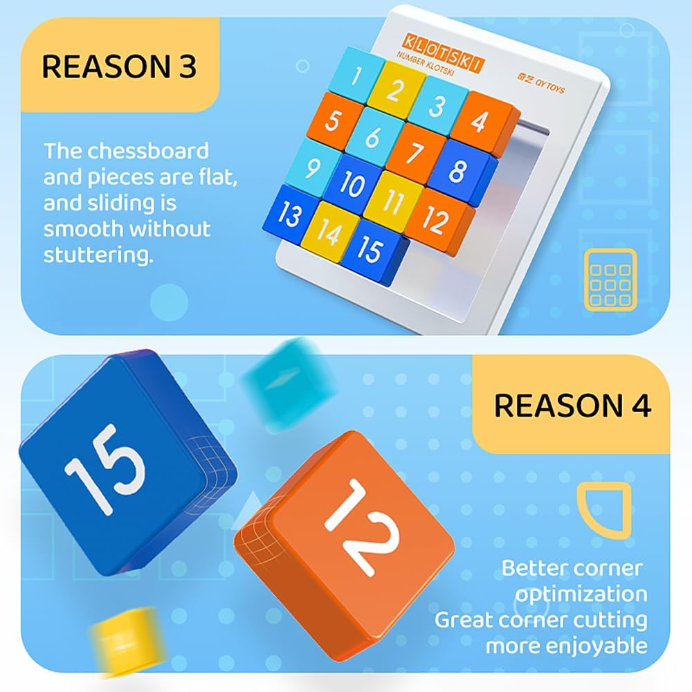 LiangCuber QY Toys Macaron Color 4x4 Klotski Puzzle Magnetic Sliding Number Puzzle,15-Digit Version ABS Brain Teasers Toy Tangram Jigsaw Intelligence (2024 Edition)