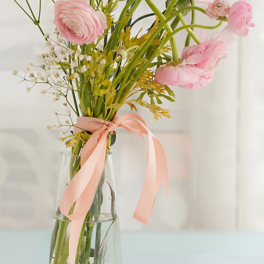 5/8" Width x 50 Yards Satin Fabric Ribbon, Yellow Ribbon Perfect for DIY Bows, Swags, Gift Wrapping, Craft, Flower Bouquet，Christmas and Party Decoration