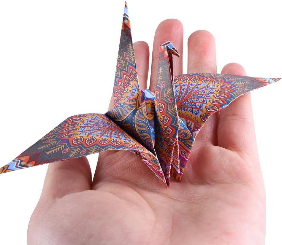 Origami Paper Kit 100 Sheets 70GSM 6 Inch Square Double Sided Color 100 Vivid Solid Colors for Hand Crafts Origami Paper Arts Creativity. Bohemian Blossom