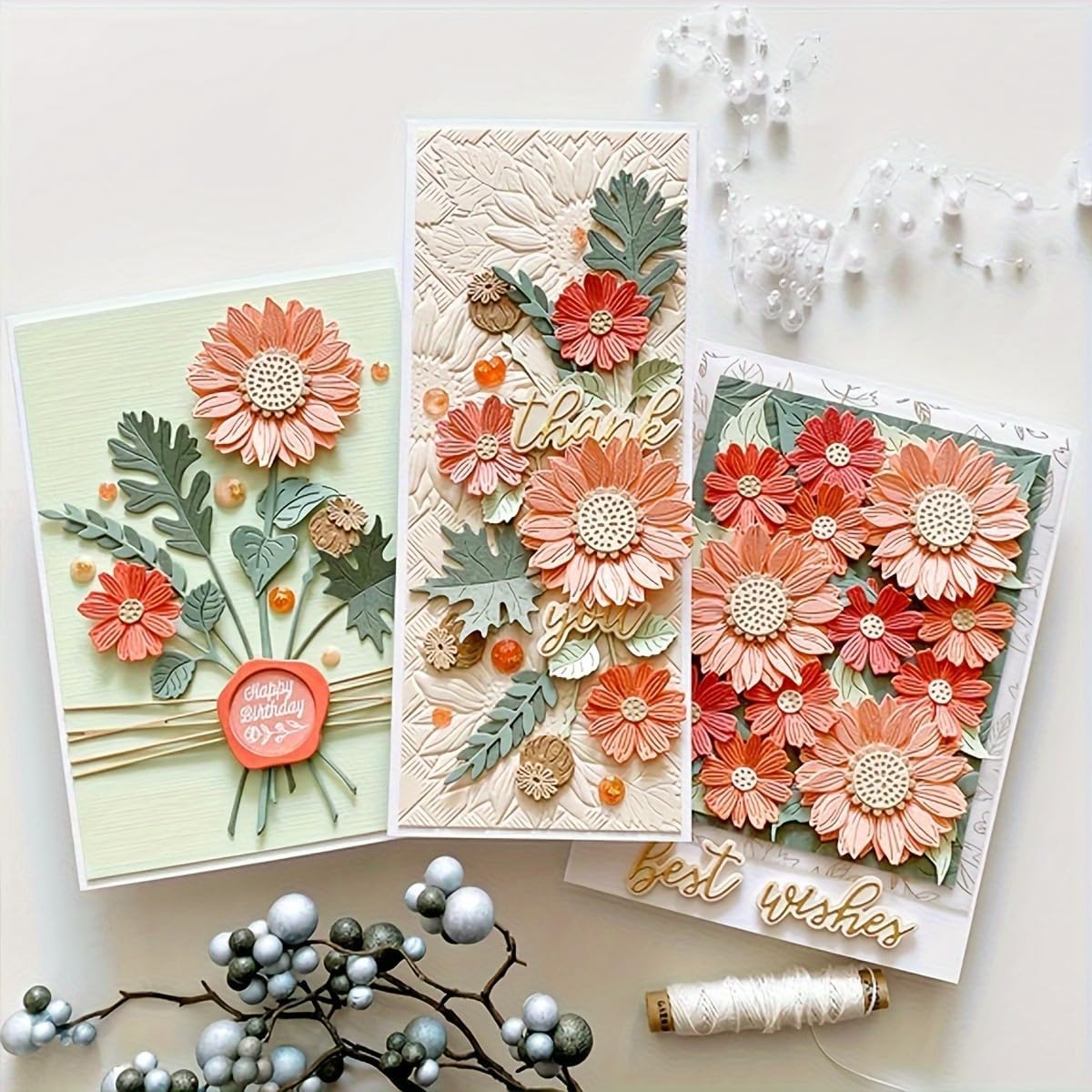 Lapoo Flowers Metal Cutting Die for Scrapbooking - Durable, Cut Stencils for DIY Scrapbook Photo Album Decorative Paper Card, Card Making Supplies, Embossing (Sunflower 3.8 x 2.7 in)