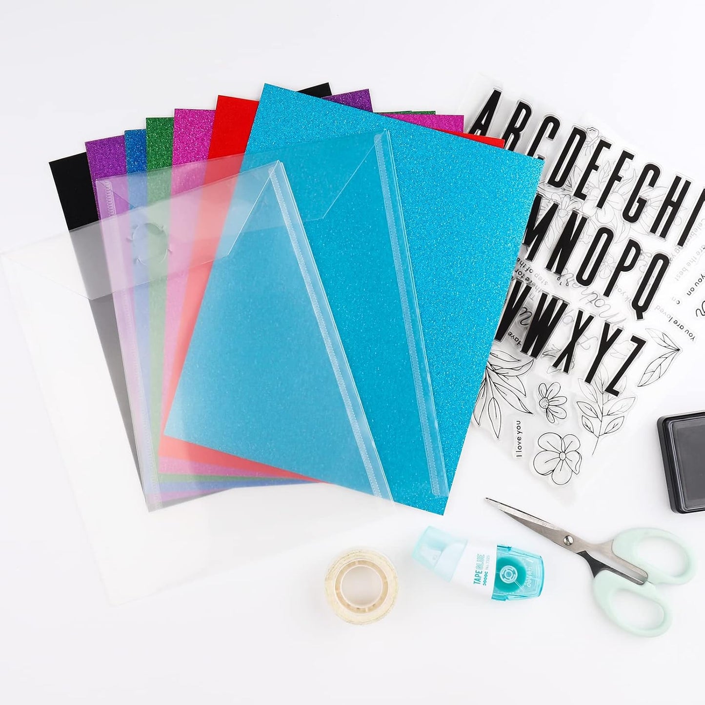 20 Pcs Stamp & Die Storage Pockets Resealable Clear Plastic Seal Bags Storage Case for Cutting Dies Stencil Album Stamp Crafts for DIY Scrapbooking Paper Card Craft Cutting Dies Storage