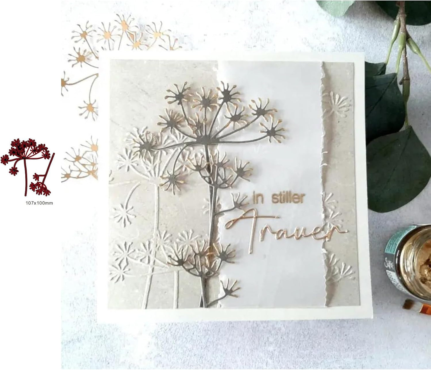 Lapoo 3D Backgrounds Frame Metal Cutting Die for Scrapbooking, New Cutting Dies DIY Album Card Making Decor Paper Craft Metal Die Cuts Party Wedding Decorations (Blowball 4.1 x 3.5 in)