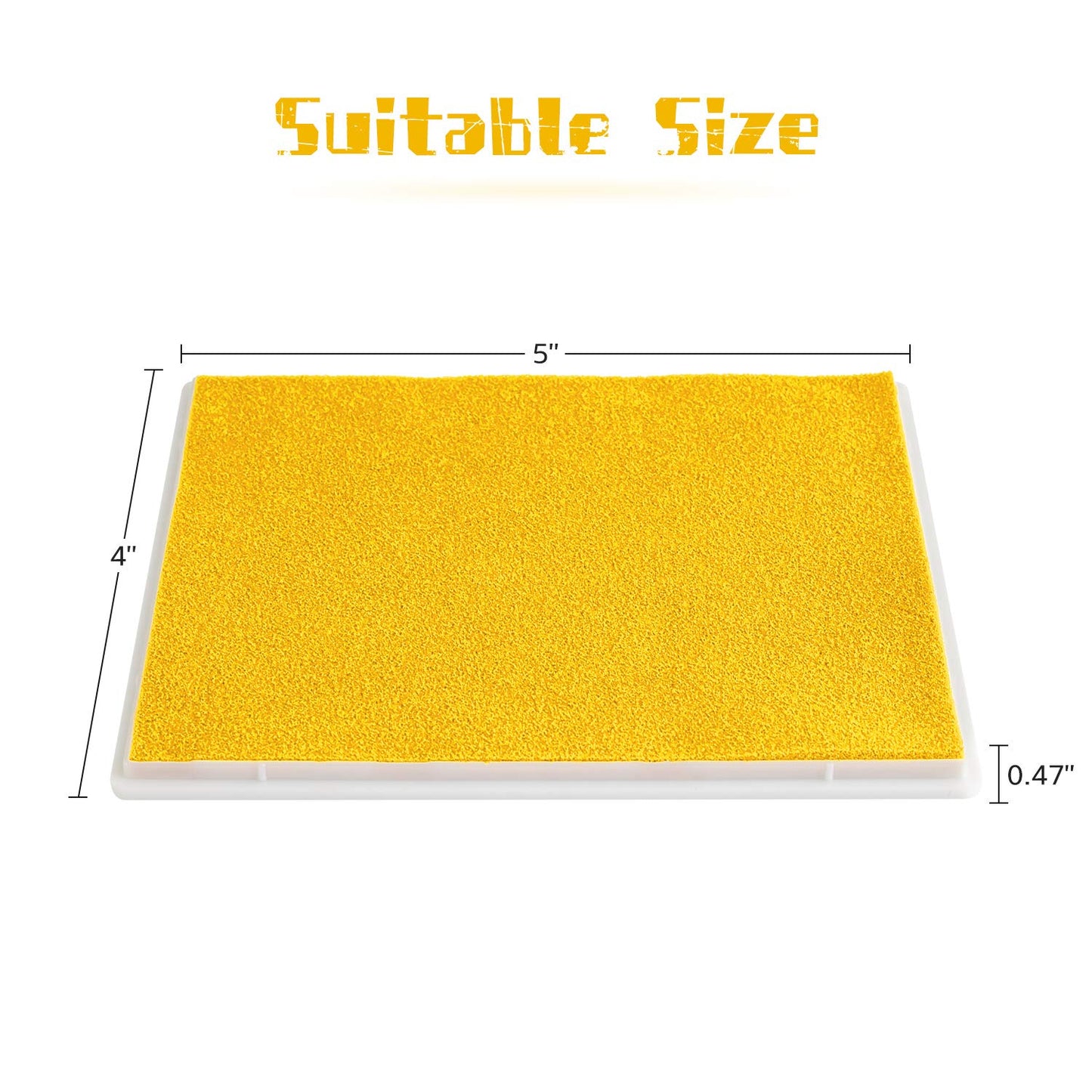 Ink Pad, 5x4'' Washable Non-Toxic Ink Stamp Pad for Baby Footprint Handprint, Yellow