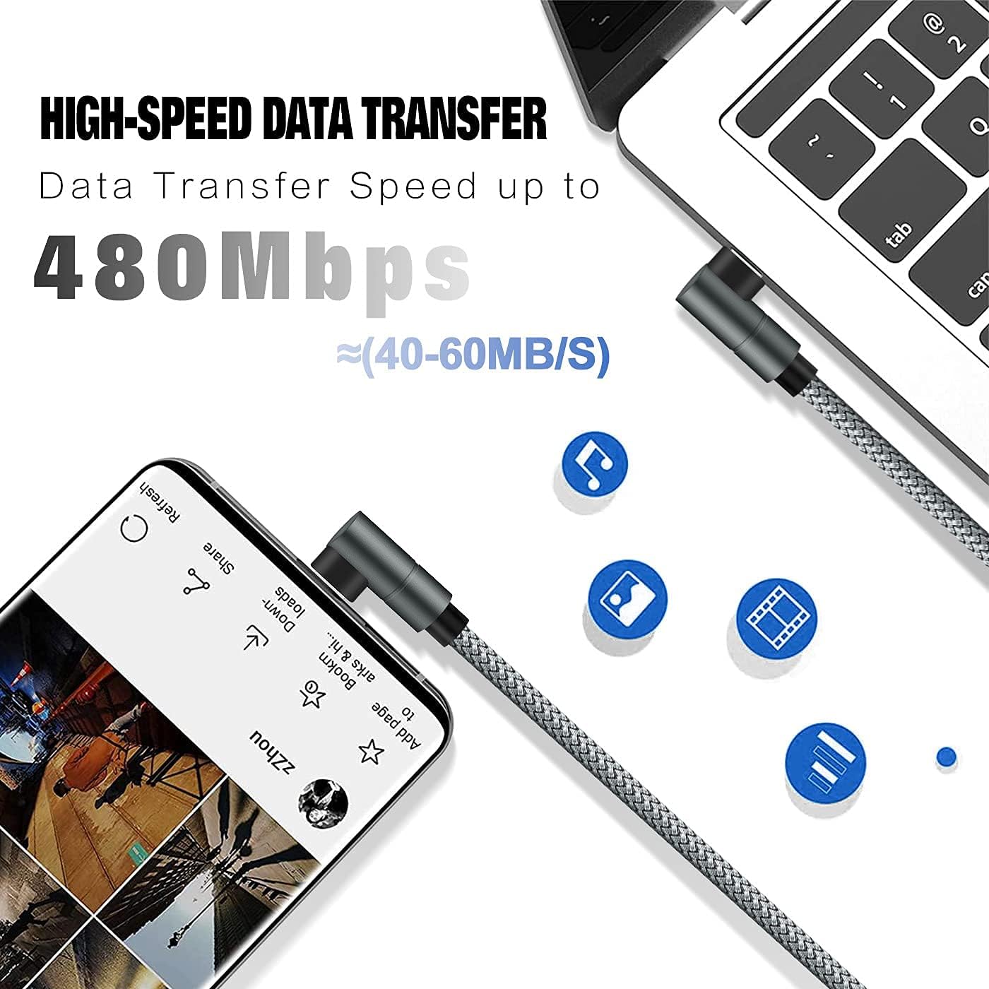 USB C to Lightning Cable 10FT MFi Certified 90 Degree iPhone Fast Charger Nylon Braided Extra Long Charging Cord Compatible with iPhone 14/13/13 Pro Max/13 Mini/12/11/XS/XR/8/iPad 8th