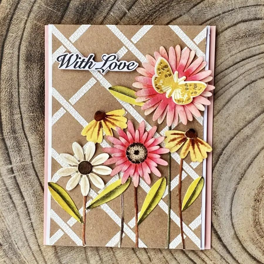 Lapoo Flowers Metal Cutting Die for Scrapbooking - Durable, Cut Stencils for DIY Scrapbook Photo Album Decorative Paper Card, Card Making Supplies, Embossing (Flowers in Clusters 4.8 x 4.5 in)