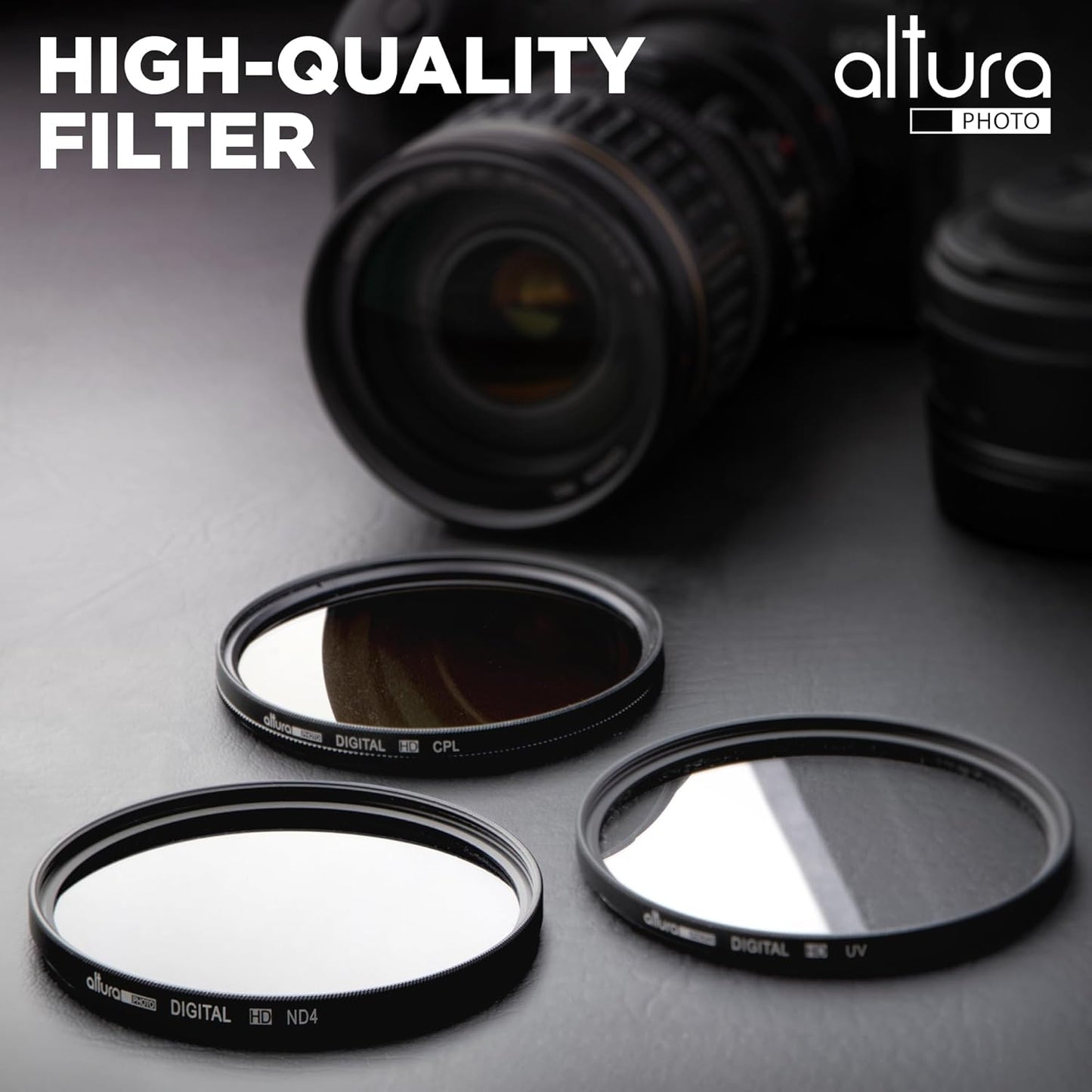 Altura Photo 52mm Lens Filter Kit - Multi-Coated UV Protector, CPL Polarizing and ND Neutral Density Filters + Case for Camera Accessories & Lenses