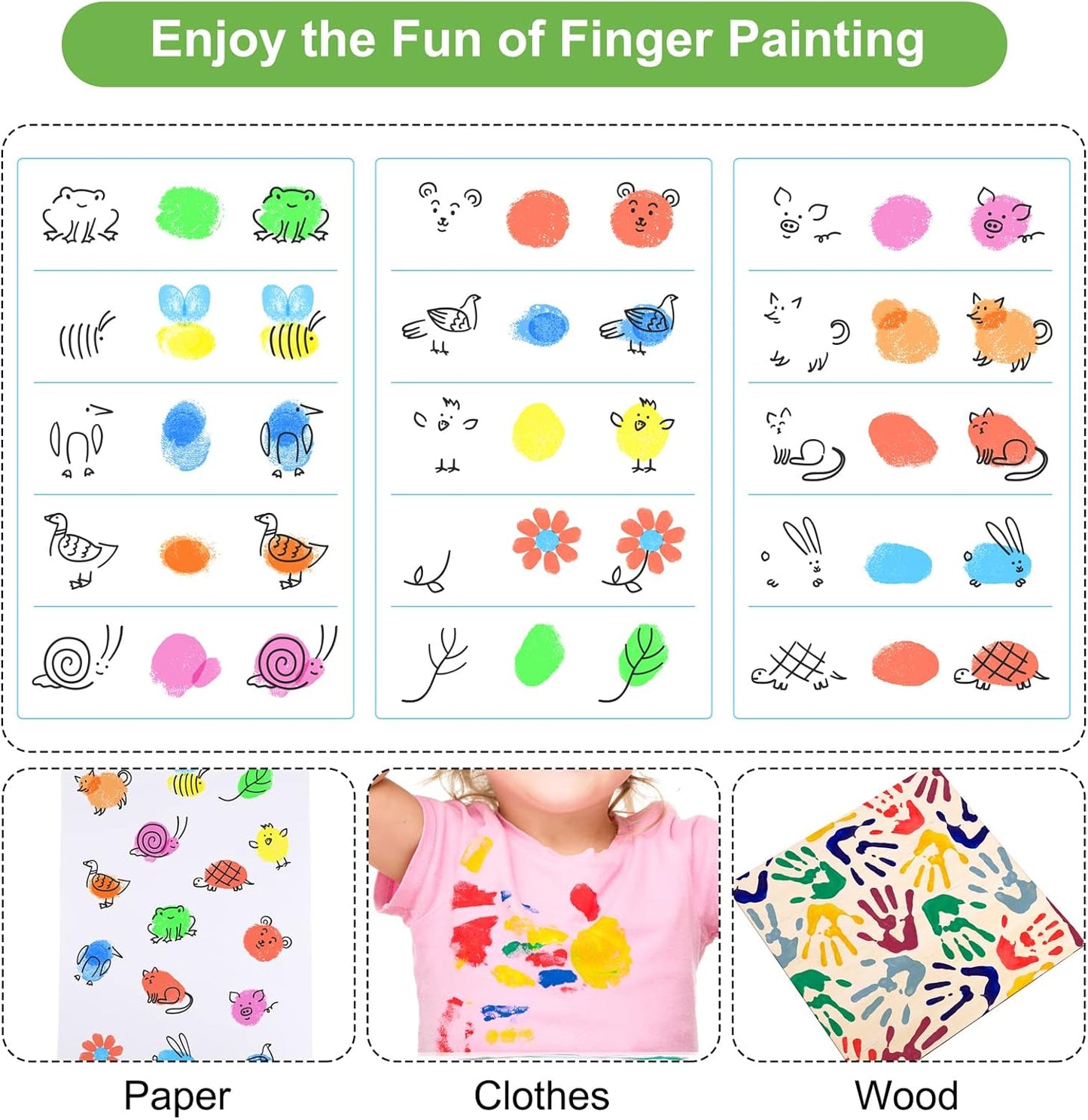 Aodaer 16 Pack Round Craft Ink Pad 7 Inches Rainbow Fingerprint Ink Pad Washable Painting Ink Pad Color Stamps Partner for DIY Wood Fabric, Projects, Rubber Stamps