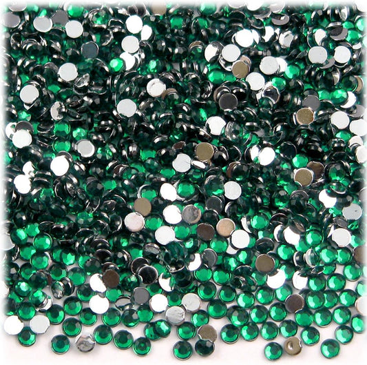 The Crafts Outlet 1,440pc Rhinestones Round 3mm (10ss) Flatback Emerald Green EGR