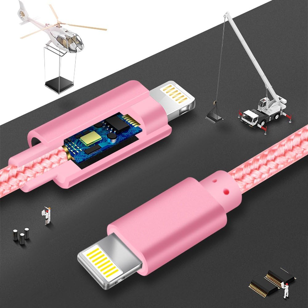 IDISON [MFi Certified 5Pack(3/3/6/6/10FT) iPhone Charger USB Lightning Cable Nylon Braided Fast Charging Cord Compatible iPhone14/iPad/iPod/All iPhones