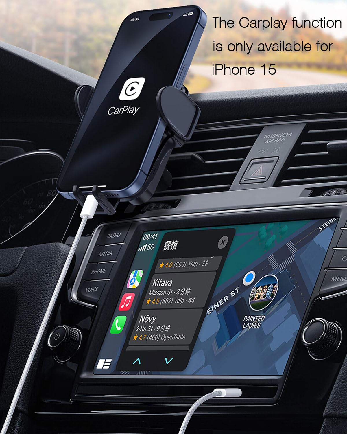 6ft USB A to USB C CarPlay Cable for iPhone 15/16/17, 15 16 17 Pro Max, 15/16 Plus, iPhone 16E,17Air, AirPods 4/AirPods Pro (2nd/3rd Gen),iPad 10th Gen, iPad Pro 12.9/11,Air 5th/4th Car Charging Cable