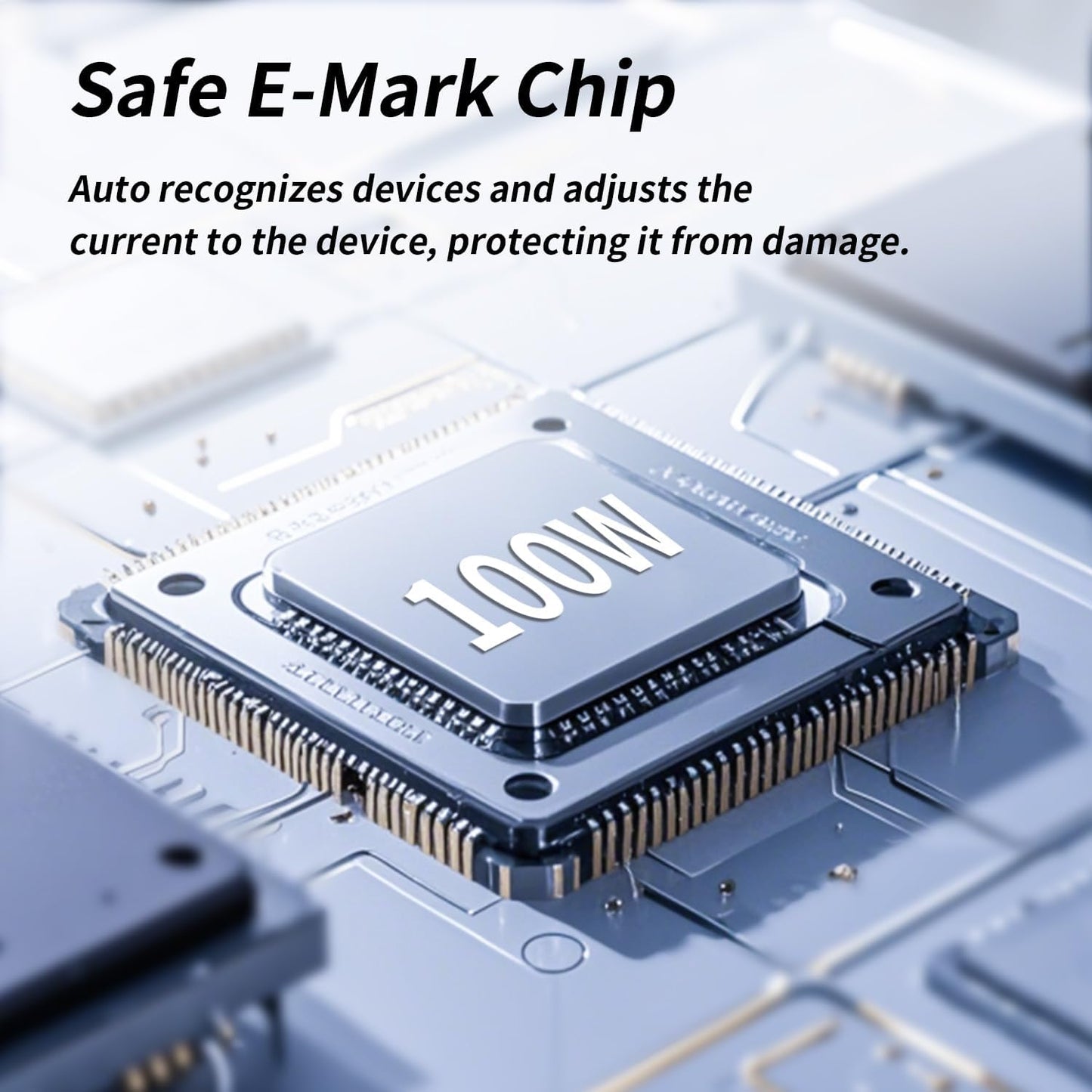 100W USB C Cable, Multi Charging Cable Fast Charging 5FT, 3 in 1 USB C Charger Cable with E-Mark Chip, Multi Charger Cord with Type-C, Micro USB, IP Port for iPhone16/15/MacBook/iPad/Samsung (1Pack)