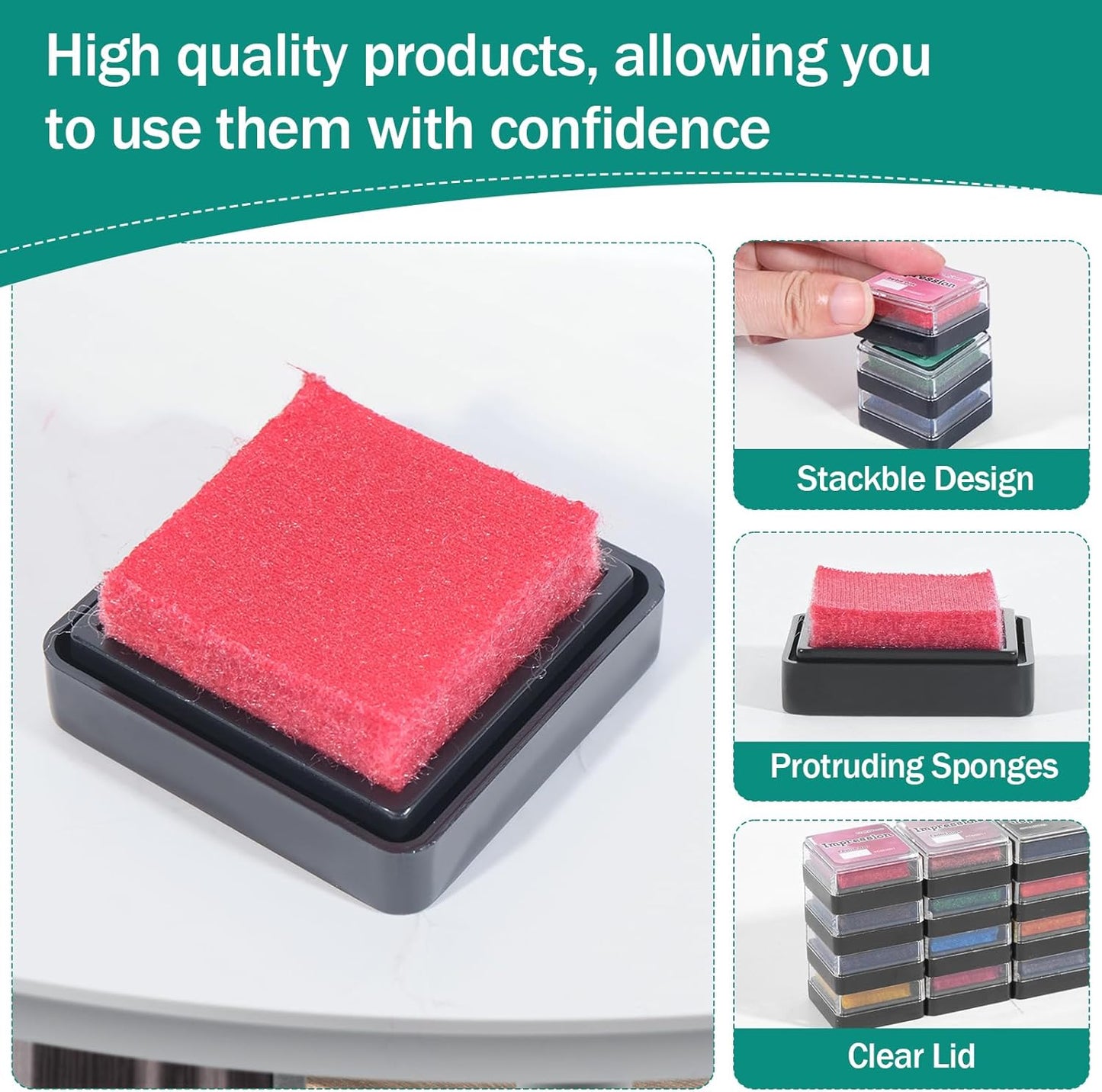 CraftyManor Mini Smudge Ink Pads for Stamps, Water Based Halo Dye Stamp Pad for Scrapbooking, DIY Craft Scrapbook Supplies for Adults (8 Colors)