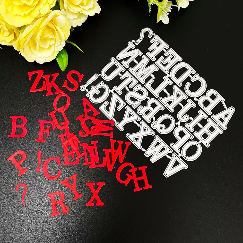 Letters and Number Metal Cutting Dies for Card Making,Uppercase Letters and Arabic Numerals Embossing Cuts Die for Scrapbook Album Decoration