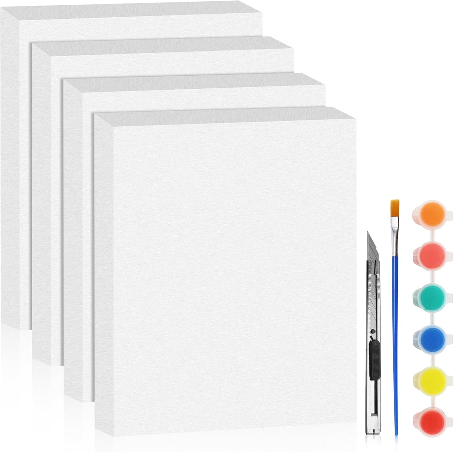 LuckyFoam White 4 Pack 15x12x2 inch Foam Sheets 2 Inch Thick Polystyrene Rectangles XPS Foam Board Craft for Insulating DIY Modeling Art Supplies