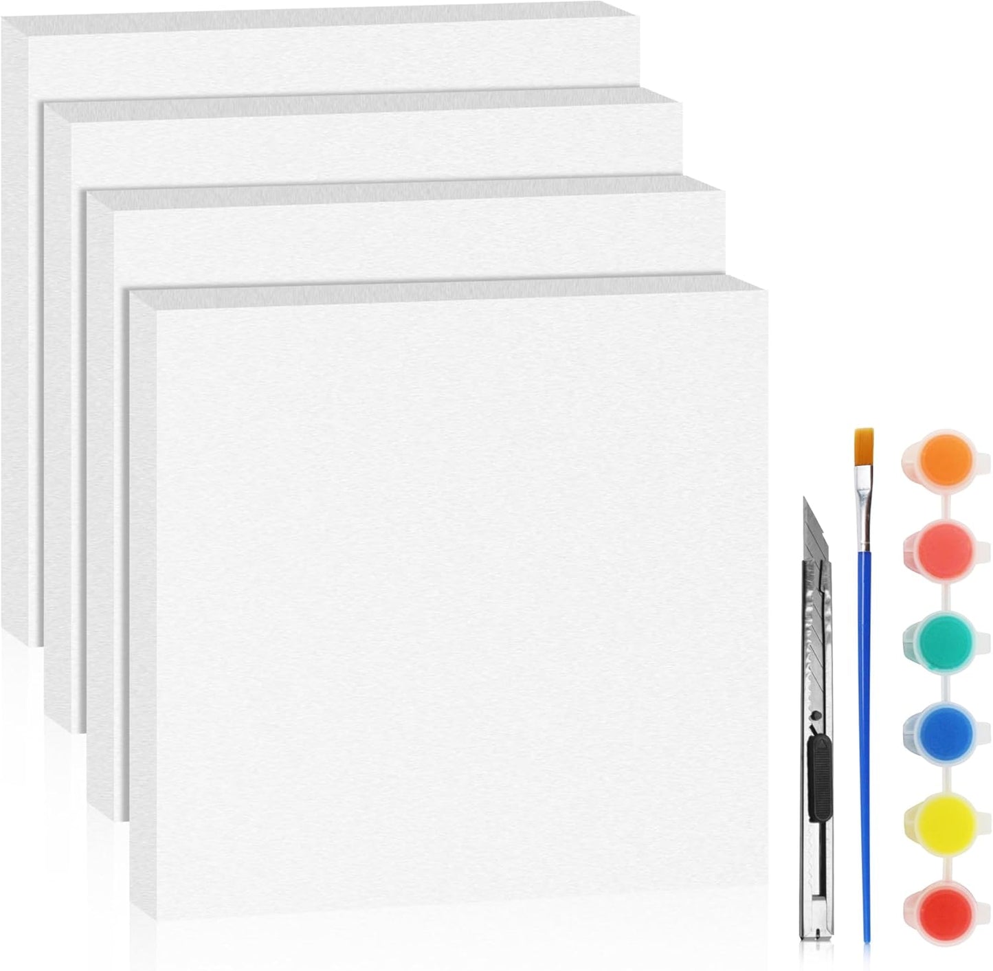 LuckyFoam White 4 Pack 12x12x1 inch Foam Sheets 1 Inch Thick Polystyrene Rectangles XPS Foam Board Craft for Insulating DIY Modeling Art Supplies