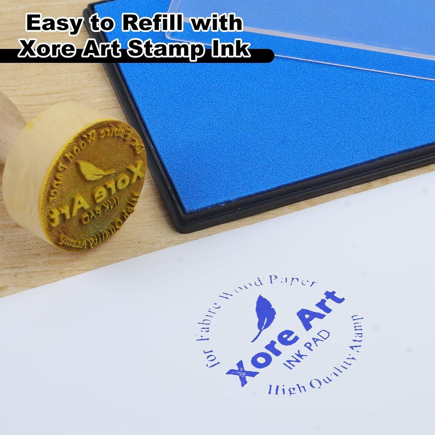 5"x4'' Large Ink Pad Washable Stamp Ink Pad for Baby Footprint Handprint with 30ml Premium Refill Ink (Sky Blue)