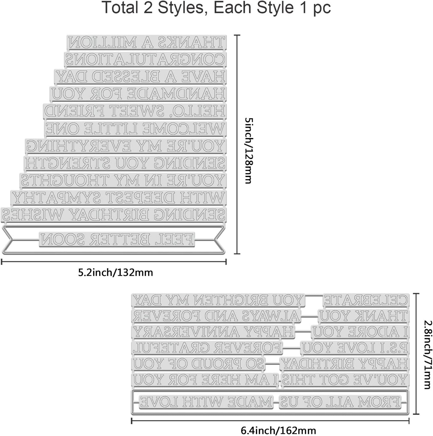 ORIGACH Elegant Everyday Sentiments Words Hot Foil Plate and Die Cuts Sets for DIY Scrapbooking Paper Cards Decor Embossing Foil Handmade Craft