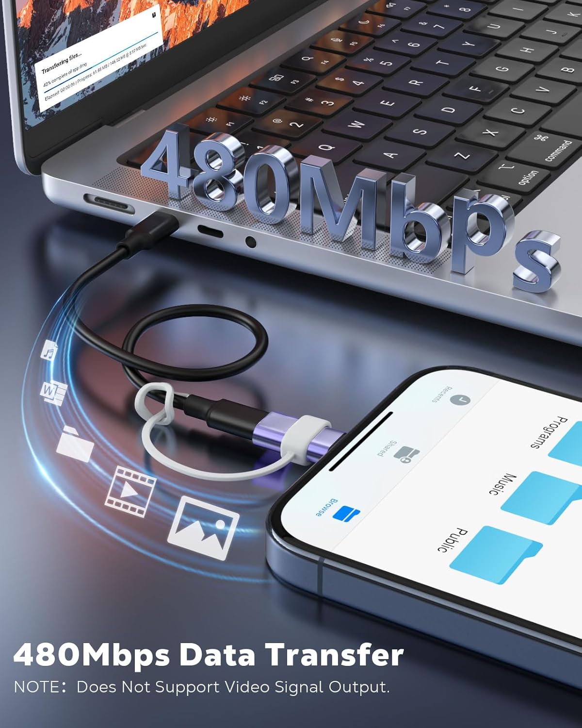 MoKo 4 Pack Lightning Female to USB C Male Adapter,USB-C Lightning Adapter for iPhone Air 17 16 15 Pro Max Plus, iPad Pro/Air, Galaxy,iPhone to USB C Adapter for Data Sync, NOT for Audio/OTG, Blue