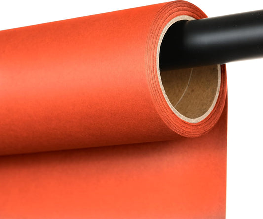 Seamless Photography Background Paper Roll, Blue Photo Paper Backdrop for Photography, Video and Streaming (Bright Orange, 53" x16')