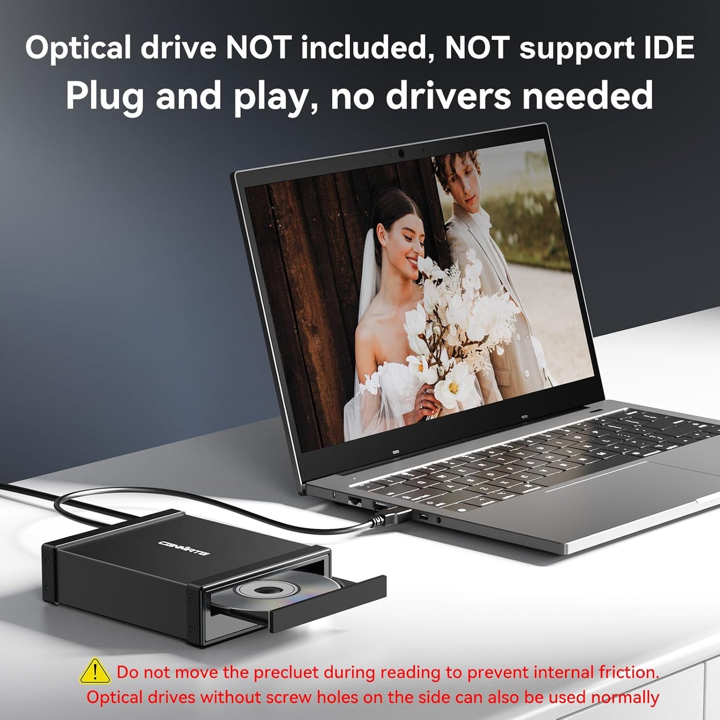 5.25" Blu-Ray/CD/DVD SATA Drive Enclosure with USB A/C 3.0, 5.25 Drive Enclosure, Optical Drive Enclosure with 3 USB-A Ports, Aluminum Alloy, Hot swappable(Optical Drive not Included)