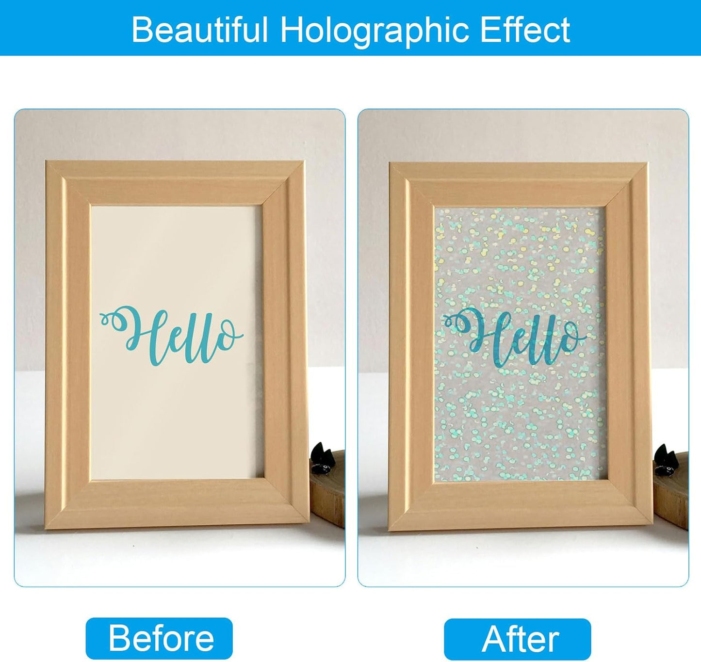 PATIKIL 8.3x5.8" Holographic Sticker Paper, 20Sheets A5 Polypropylene Self-Adhesive Transparent Waterproof Laminate Overlay Film for Photo Cards Scrapbook Decorations, Little Circle