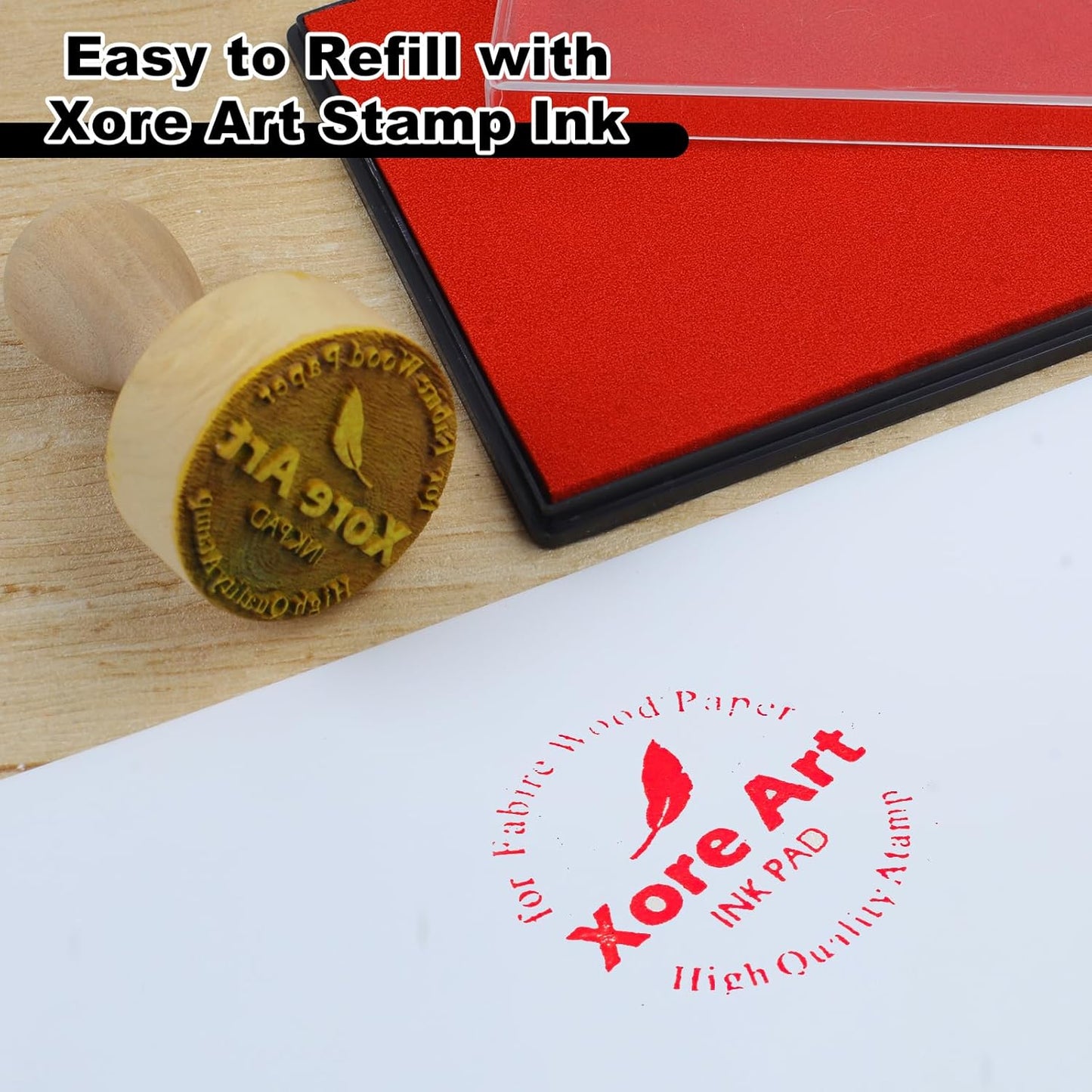 5"x4'' Large Ink Pad Washable Stamp Ink Pad for Baby Footprint Handprint with 30ml Premium Refill Ink (Red)