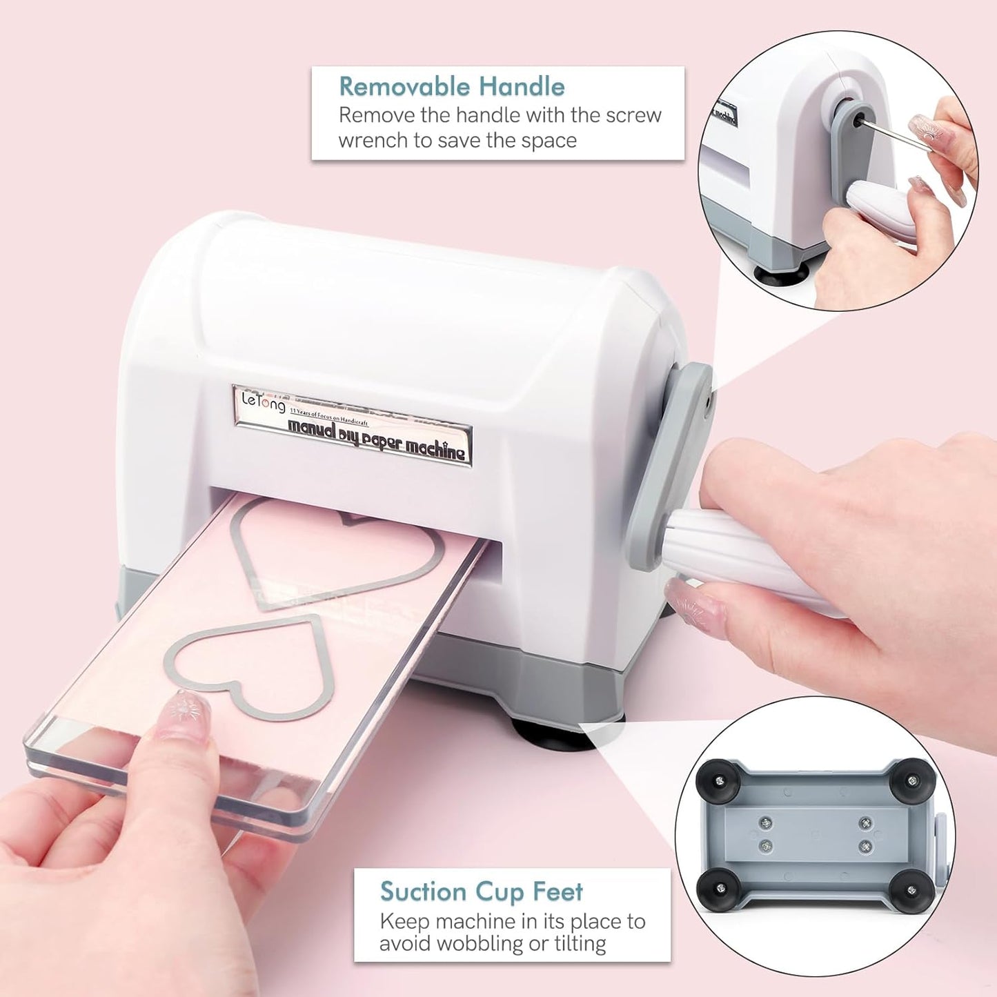 Mini Manual Die Cutting Machine, Portable Die Cut and Embossing Machine for Card Making Scrapbooking Paper Crafting Mini Die Cuts Machine Works with Dies and Folders That Are 3" Wide or Smaller