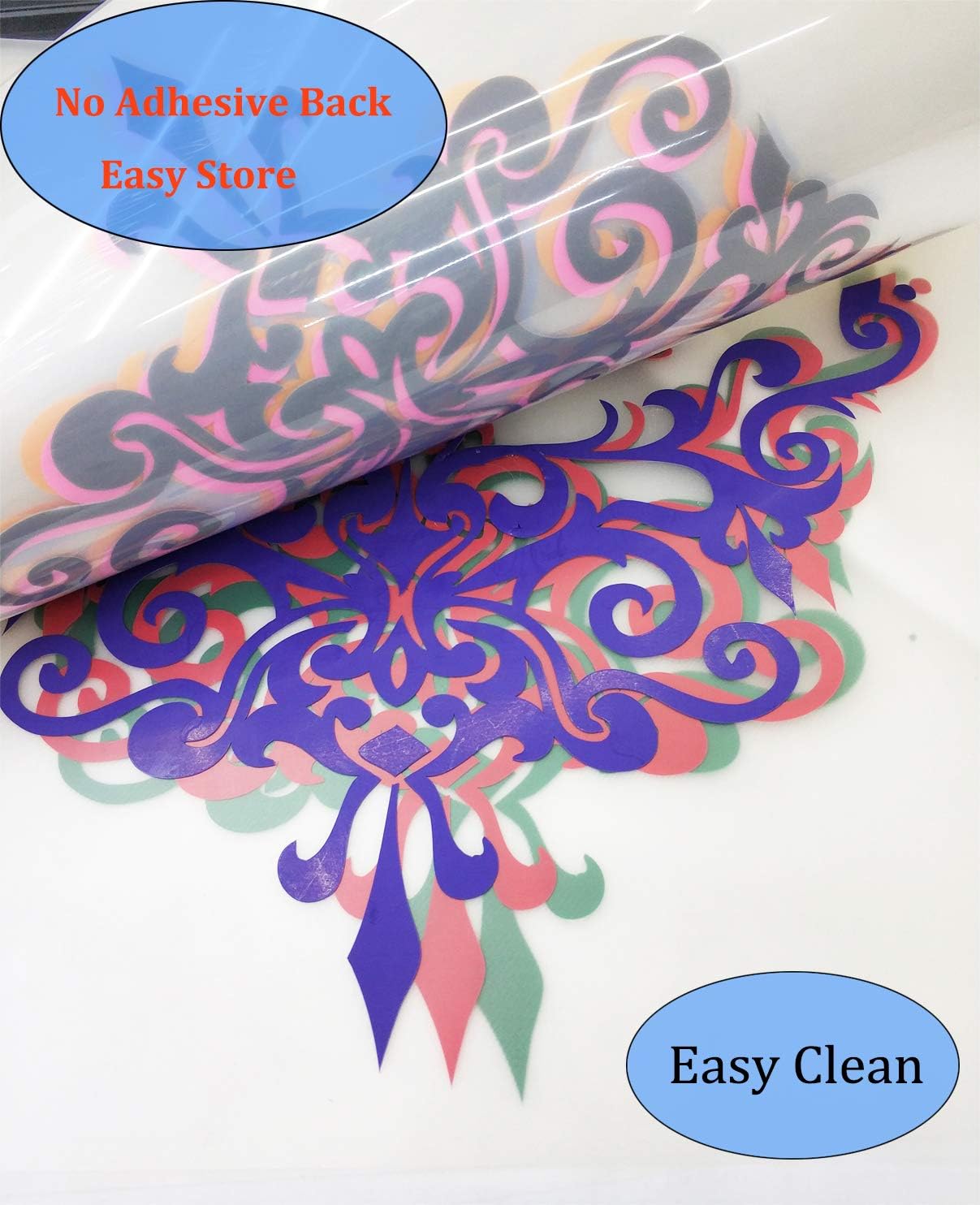 Guangyintong Heat Transfer Vinyl Iron on Vinyl Rolls, 12" x 10ft Blue HTV for T-Shirts, Matte Surface, Easy to Cut & Weed, DIY Design