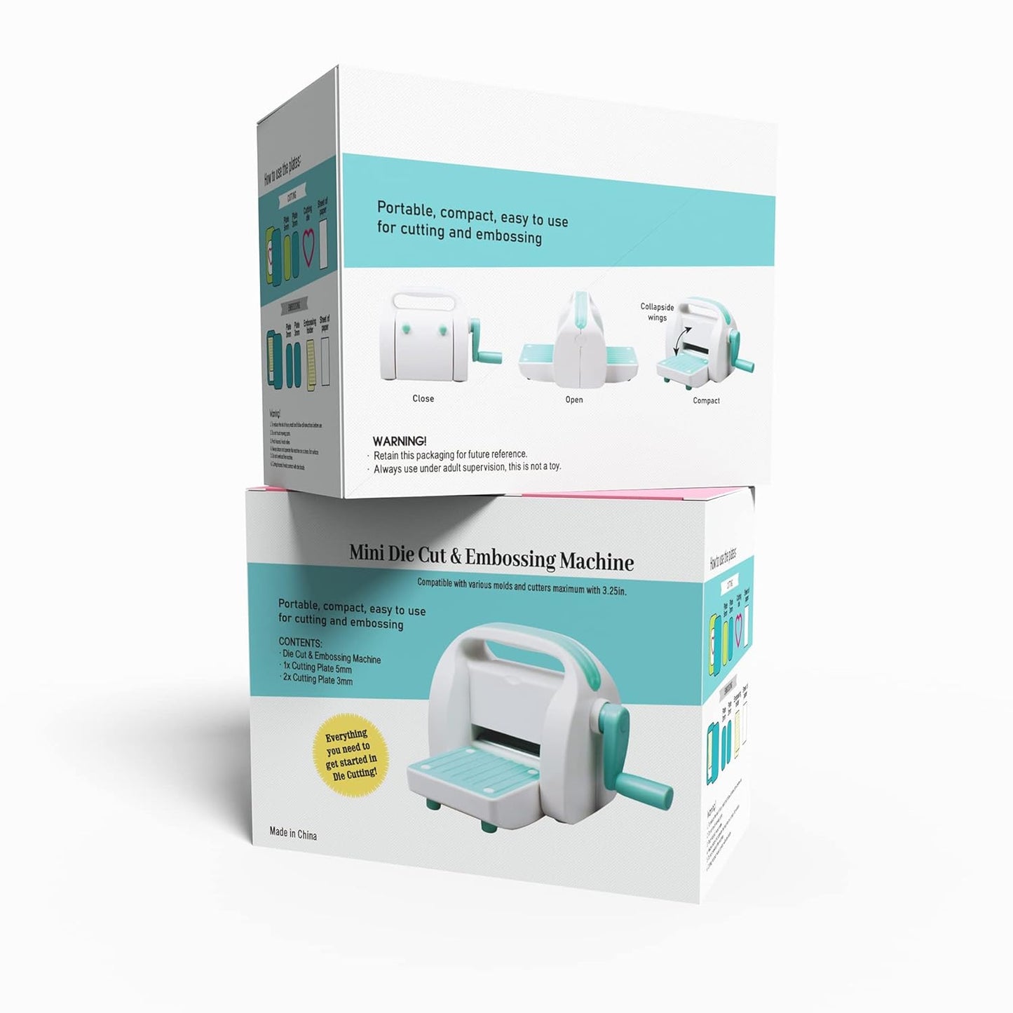 Mini Die Cutting and Embossing Machine for DIY Crafts 3.5" Feed Slot for 3" Paper and Other Materials