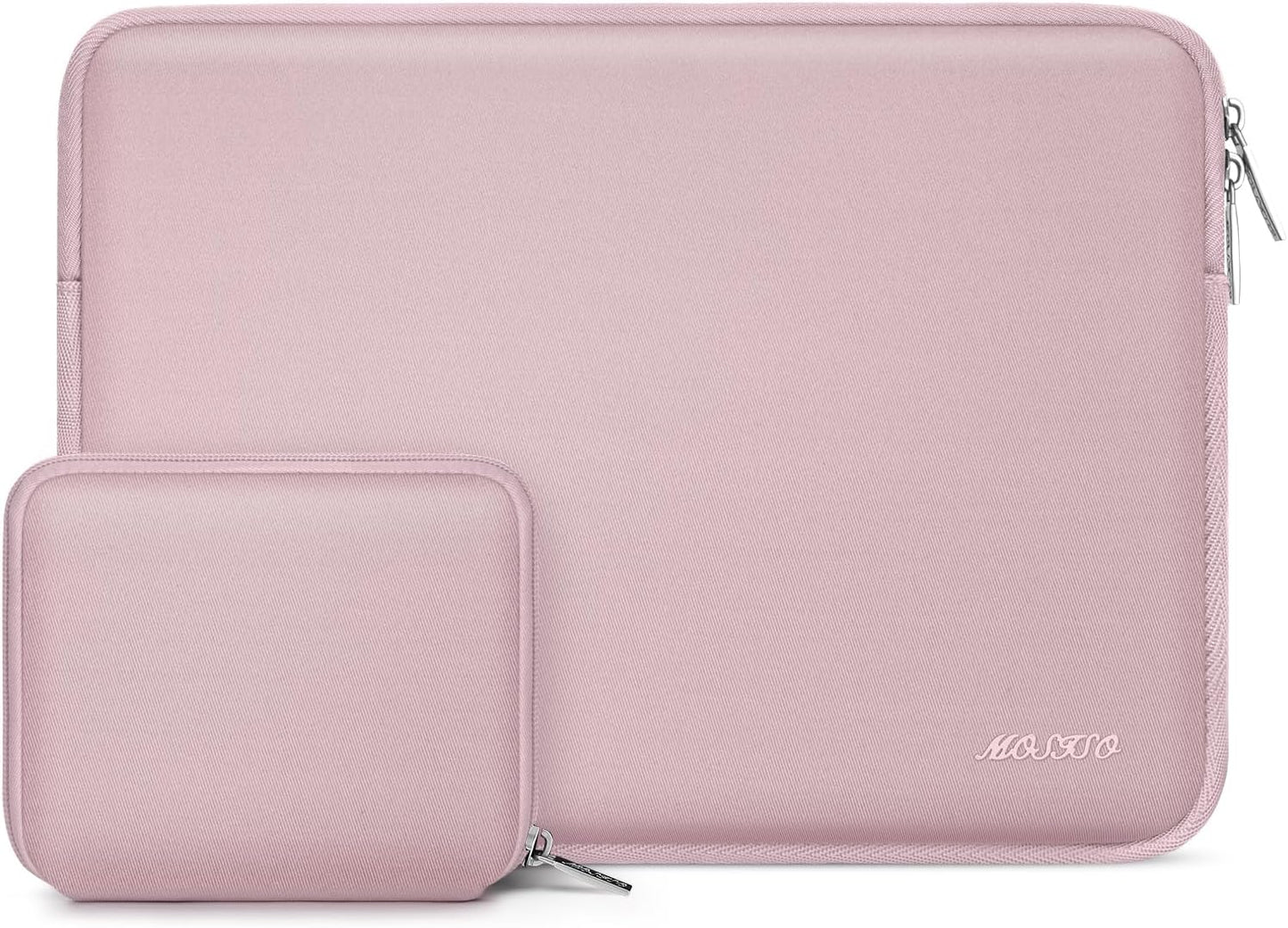 MOSISO Laptop Case 14 inch, 14 inch Laptop Sleeve Bag Compatible with HP Lenovo Dell ASUS Acer, HP Stream, Dell Latitude, Lenovo IdeaPad, Neoprene Computer Sleeve Bag with Small Case, Baby Pink