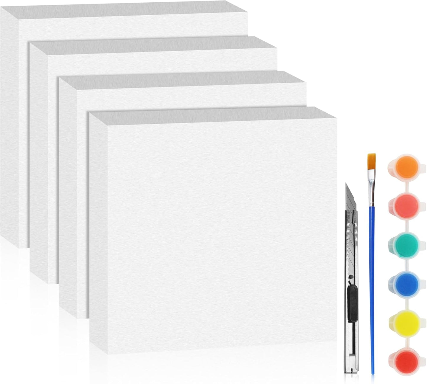 LuckyFoam White 4 Pack 12x12x2 inch Foam Sheets 2 Inch Thick Polystyrene Rectangles XPS Foam Board Craft for Insulating DIY Modeling Art Supplies