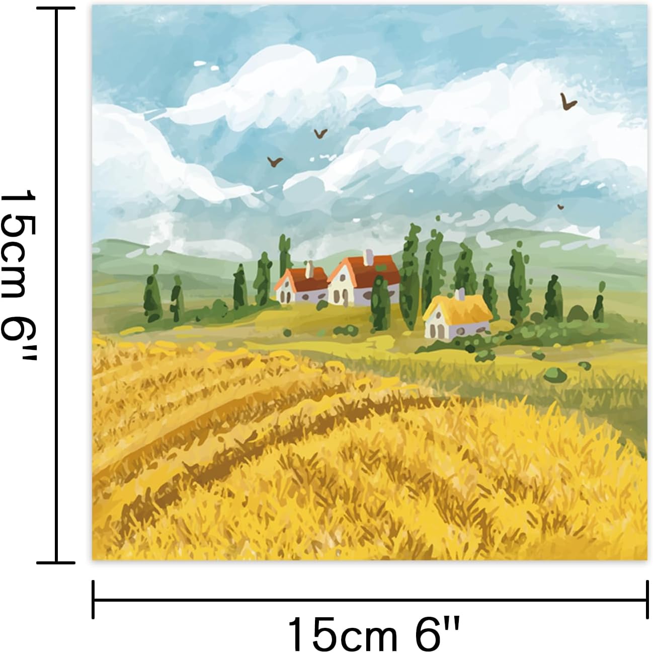 48 Sheets 24 Designs Scrapbook Paper Pad, 6"×6" Single-Sided Decopodge Craft Cardstock Paper, Scrapbooking DIY Decorative Background Cardmaking Supplies.Paintings&Landscape