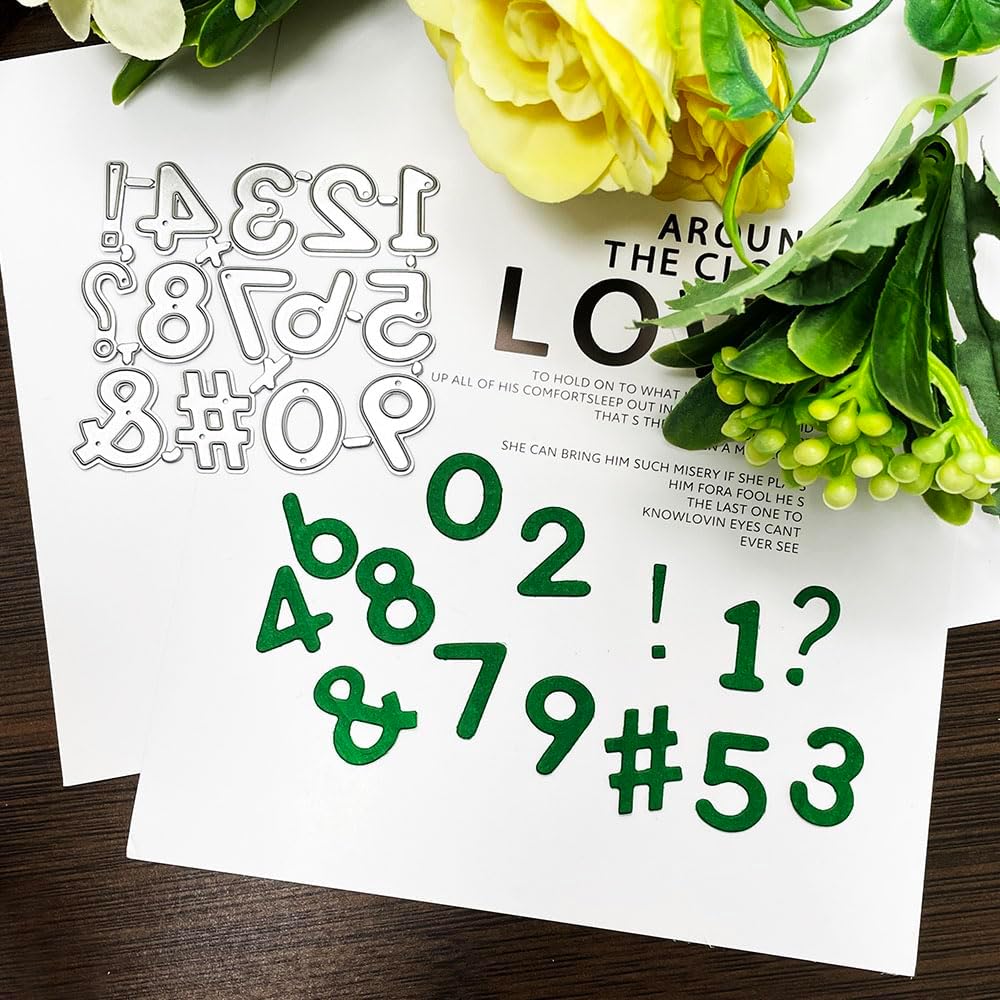 Letters and Number Metal Cutting Dies for Card Making,Uppercase Letters and Arabic Numerals Embossing Cuts Die for Scrapbook Album Decoration