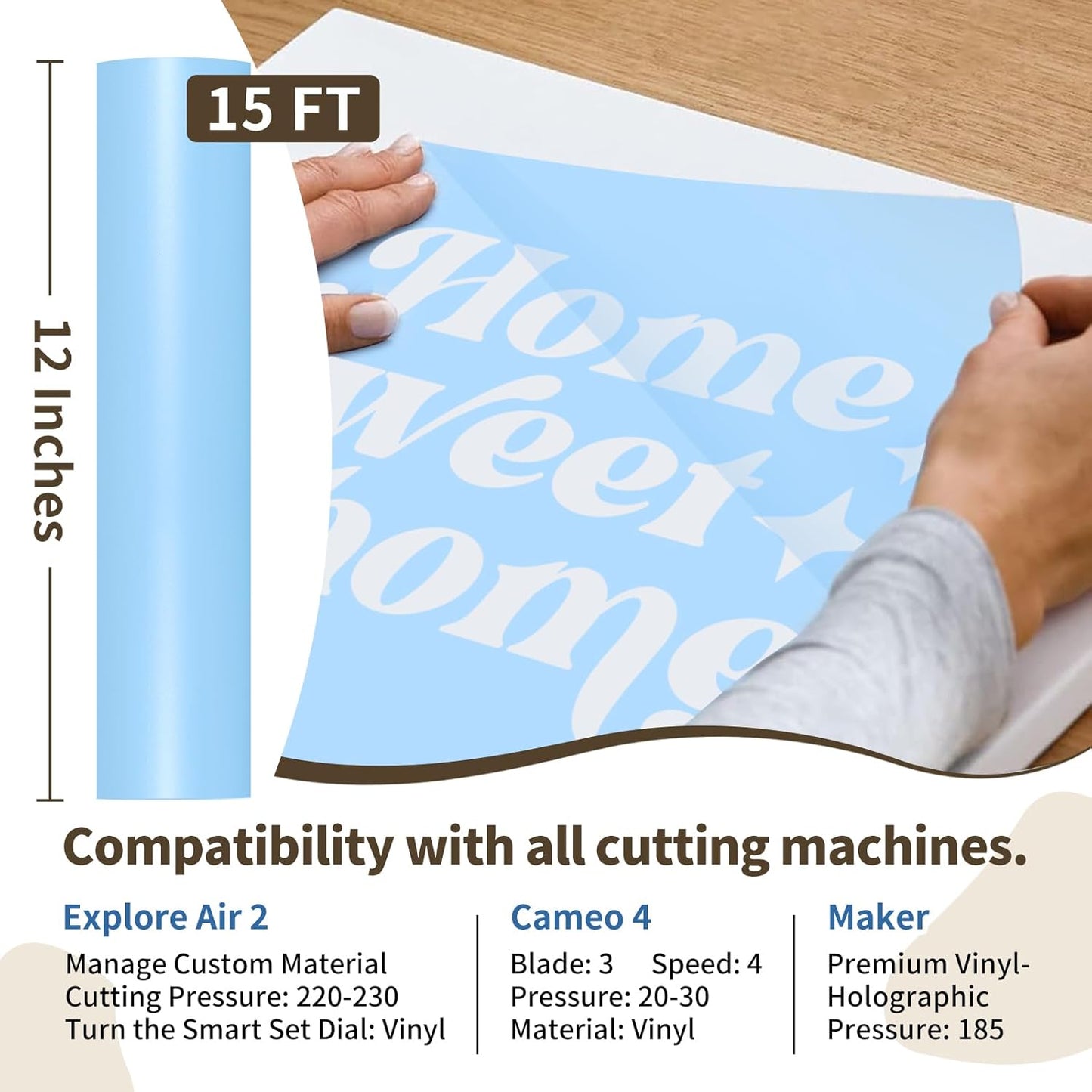 TECKWRAP Blue Stencil Vinyl - Transfer Tape Removable Vinyl- Easy to use, No Residue, Multi-Purpose (12” x 15FT)