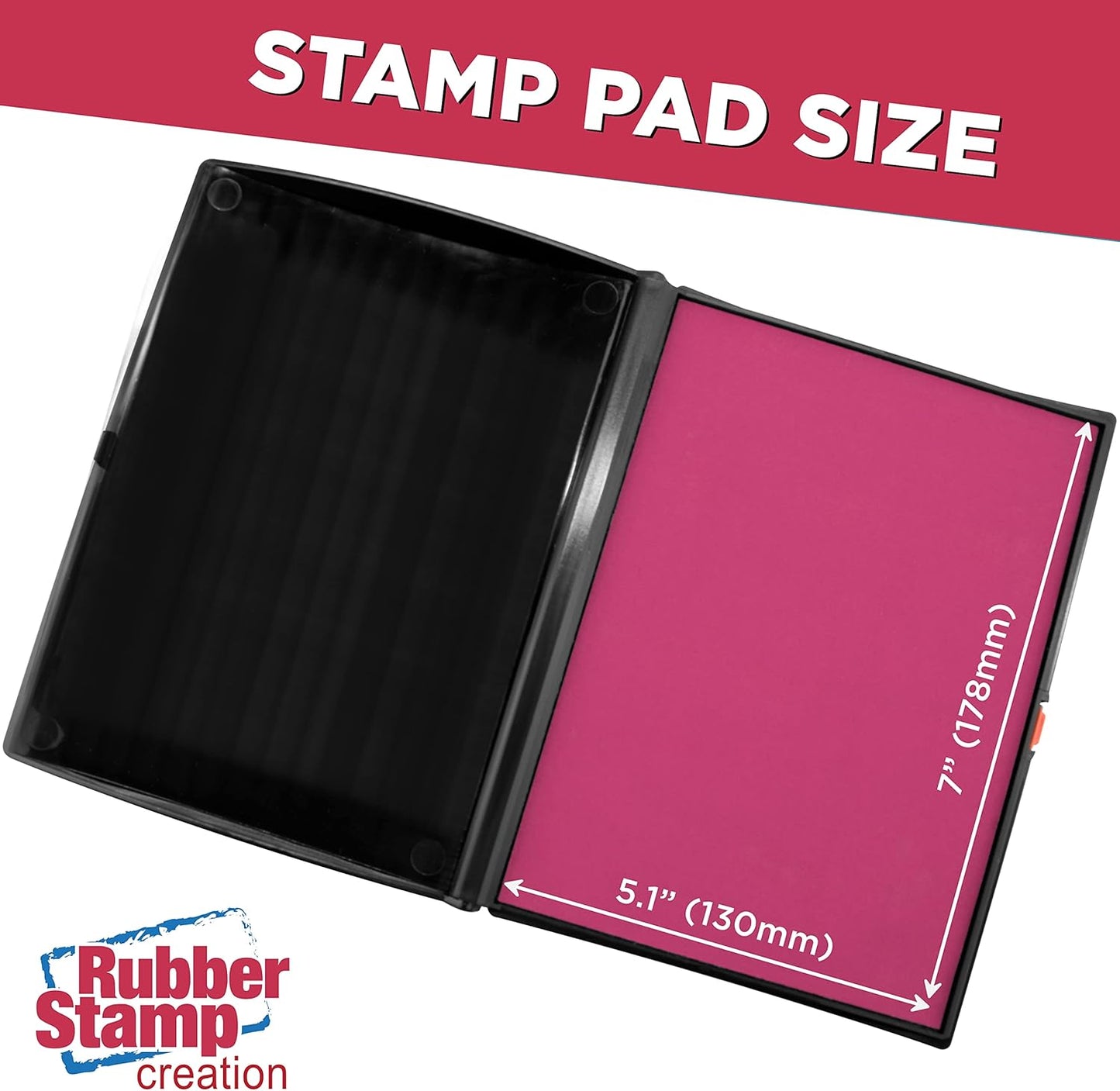 Large Premium Pink Ink Stamp Pad - 5" by 7" - Quality Felt Pad