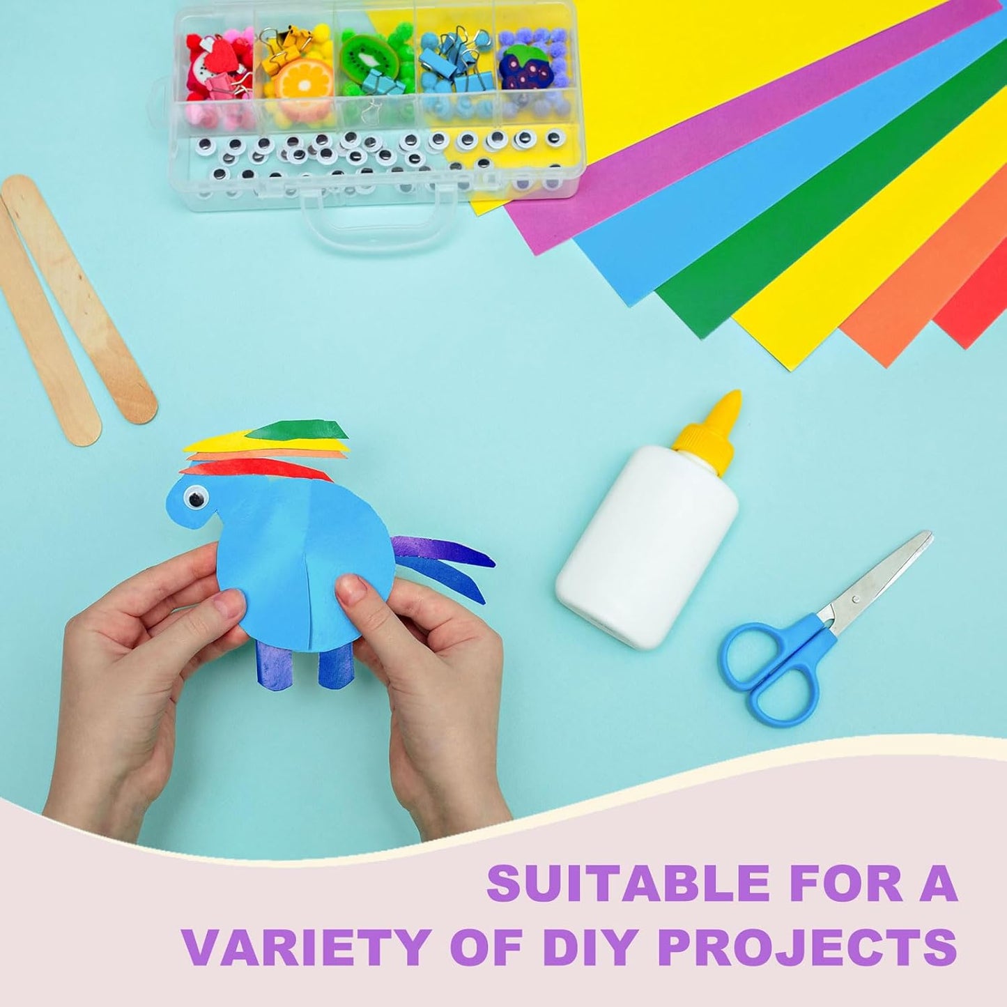 DMiotech 50 Sheets 10x10 Inch Origami Paper Large, 7 Colors Pink Square Origami Paper Easy Fold Double Sided Colored Paper for DIY Arts and Crafts