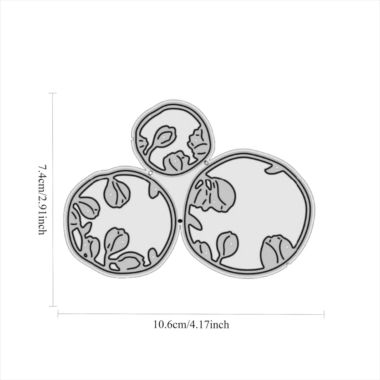 Lapoo Flowers Metal Cutting Die for Scrapbooking - Durable, Cut Stencils for DIY Scrapbook Photo Album Decorative Paper Card, Card Making Supplies, Embossing (Three-Layer Flower Frame 4.2 x 2.9 in)