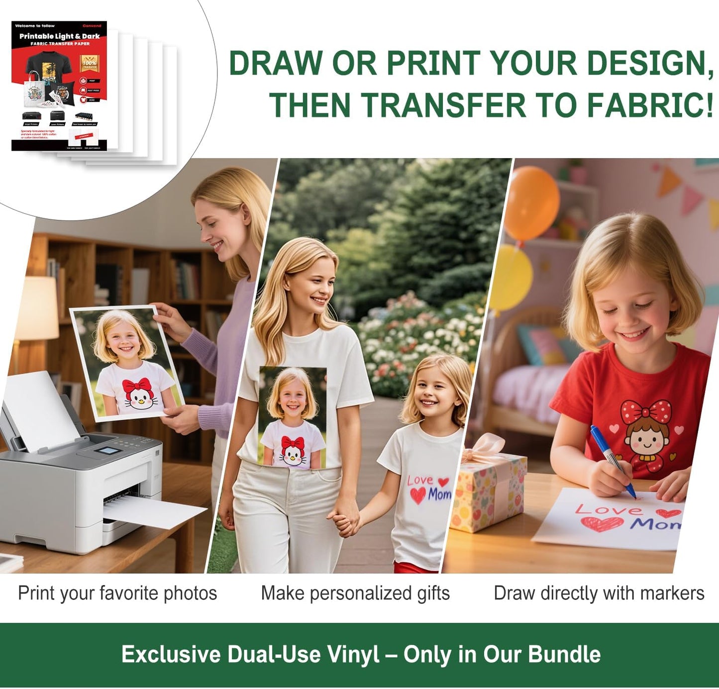 The Ultimate Accessories and Supplies Bundle for Cricut Makers and All Explore Air - The Starter Kit with Weeding Tools, Glitter Vinyl, Permanent Vinyl, Transfer Paper for Crafting Projects