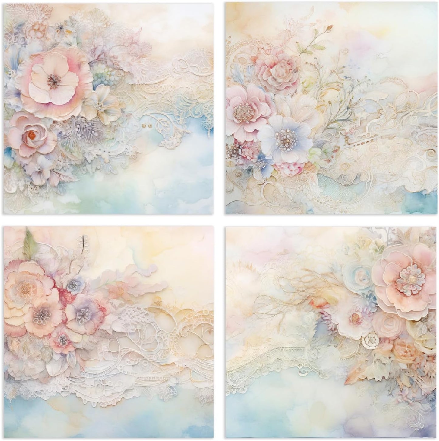 YASMEN 24 Sheets Scrapbook Paper Pads, 6X6 Single-Sided Cardstock Paper, Decorative Craft Paper, Flowers Pattern Paper Pack, DIY Decopodge Papers, Journal Scrapbooking Supplies, Card Making Supplies