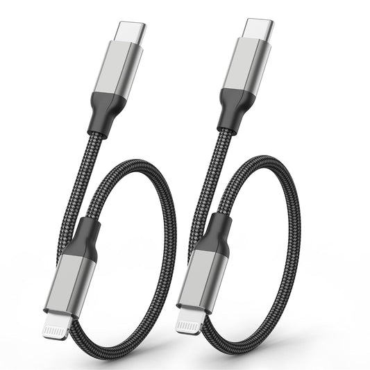 6 inch USB C to Lightning Cable Short, 0.5ft 2Pack Type C to Lightning Cord Power Delivery Fast Charging,[MFi Certified]Nylon Braided USB C iPhone Charger for iPhone14 13 12 11 Pro Max XR XS 8 SE iPad