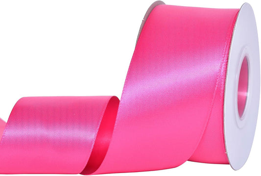 YAMA Hot Pink Double Faced Satin Ribbon, 2 Inch 25 Yards, Great for Crafts Bows Flower Bouquet Wedding Home Decor Gift Wrapping