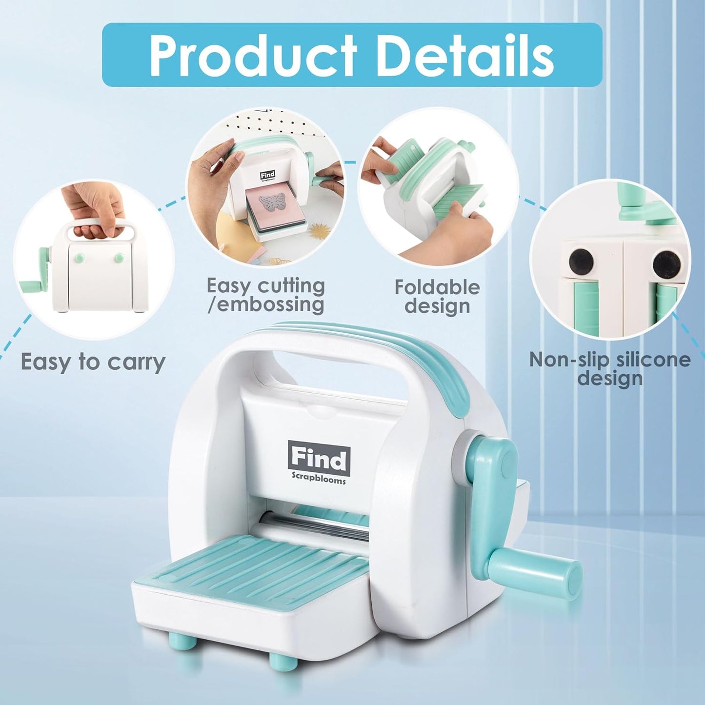 Mini Die Cutting Machine, 3 inch Embossing Machine for Scrapbooking,Cardmaking, 3 1/8" Feeding Slot