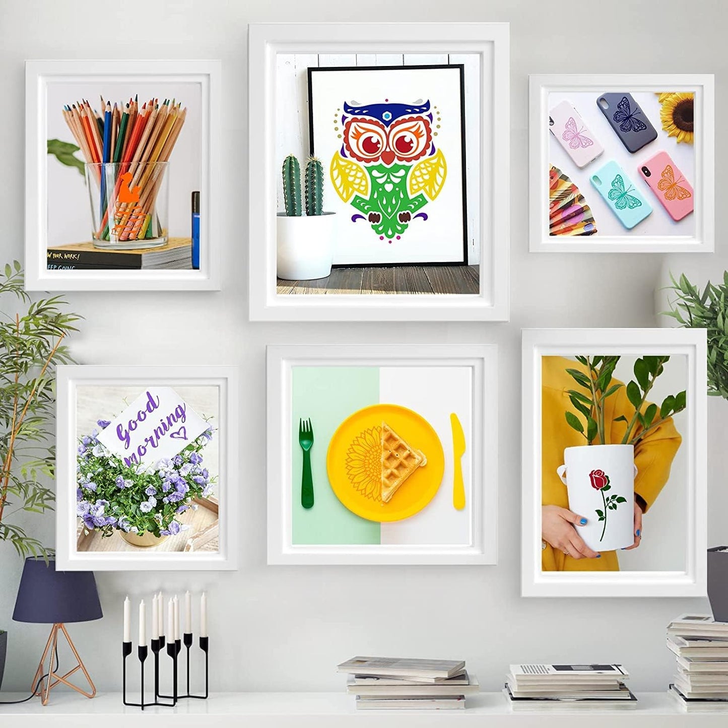 HTVRONT Permanent Vinyl for Cutting Machine - 80 Pack Permanent Adhesive Vinyl Sheets, 45 Assorted Colors Permanent Bundle, Silhouette, Cameo Cutters, Signs, Scrapbooking, Craft