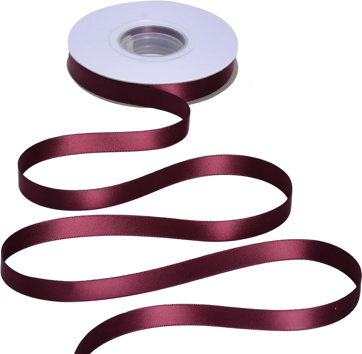YAMA Burgundy Double Faced Satin Ribbon 1/2 Inch 25 Yards Burgundy Fabric Ribbon for Gift Wrapping Crafts Hair Bows Wedding Party Christmas Decoration